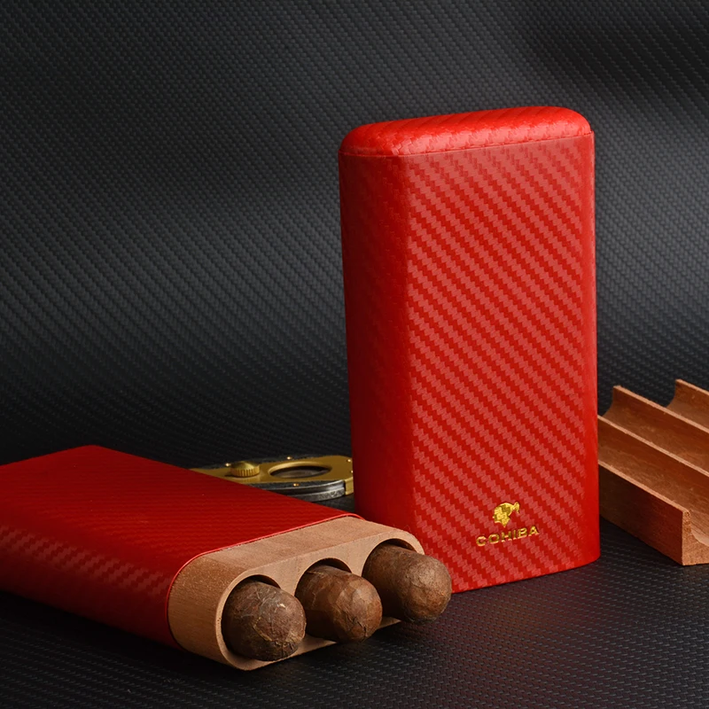 Чехол для сигар COHIBA дорожный держатель из углеродного волокна мини хьюмидор