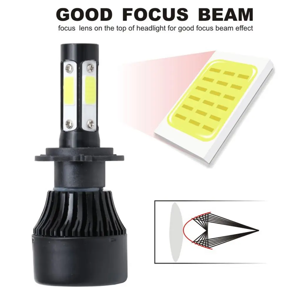 4 Sides 12000LM H4 H7 LED H8 H11 9005 HB3 9006 HB4 Headlight Kit 6000K White 12V 24V Car Lights Bulbs for Auto Automotive | Автомобили и