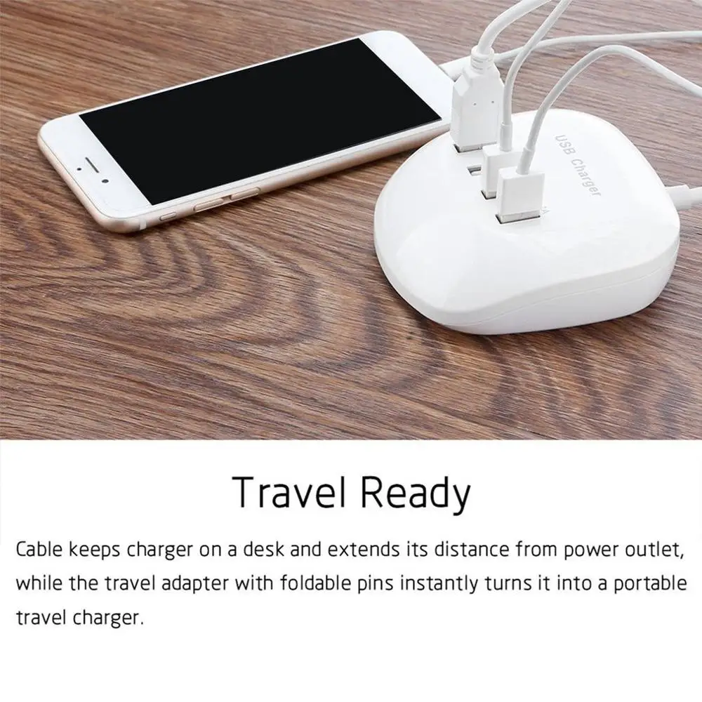 Portable Fast Charging Station 4 Port USB Device 3.4A 77W HUB Phone Desktop Charger Durable Wall | Компьютеры и офис
