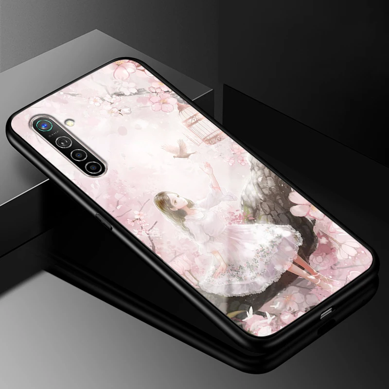 12 Для OPPO Realme X2 чехол 6,4 ''модный стеклянный Жесткий Чехол для задней панели телефона чехол s для OPPO Realme XT силиконовый бампер - Цвет: 12