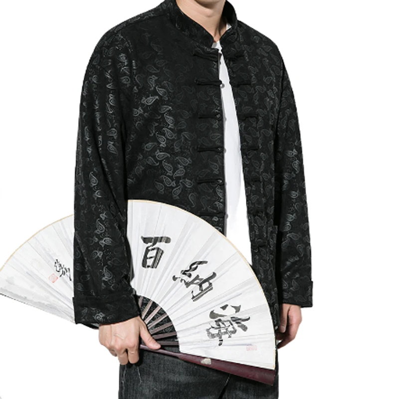 

2021 autumn new men's Chinese style fashion casual high-end suede patterned coat jacket