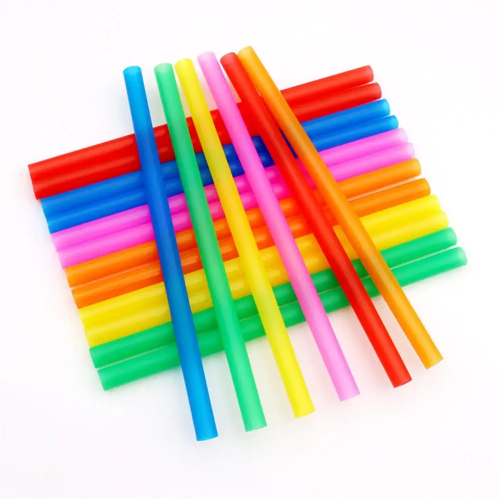 

100pcs Disposable Milk Tea Straw Colourful Flexible Curved For Home Bar Parties