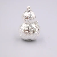 real 999 silver pendant for women female sweater gourd fu charm flower best gift ladys pendant