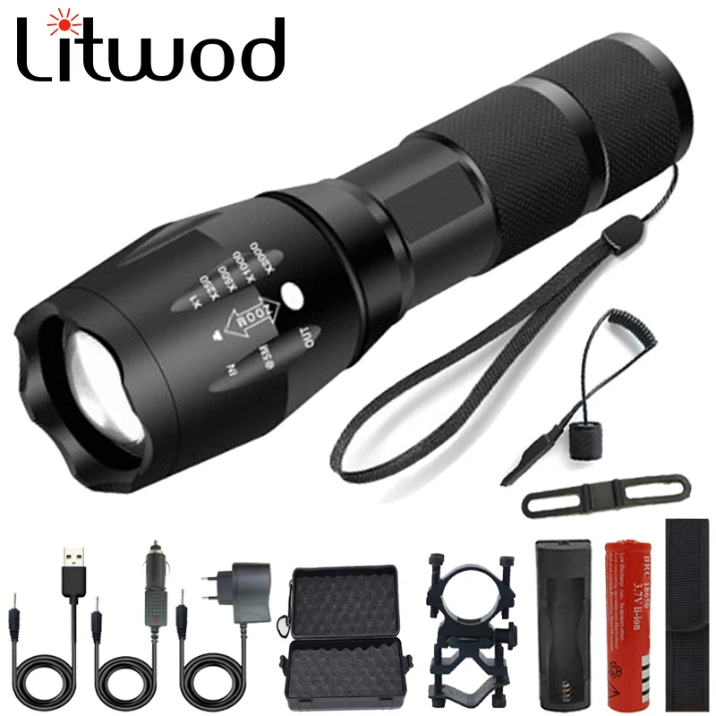 

5 Switch Mode T6/L2/V6 Linterna Lamp Light Led Flashlight Ultra Bright Torch Waterproof Zoomable Camping Light Use 18650 Battery