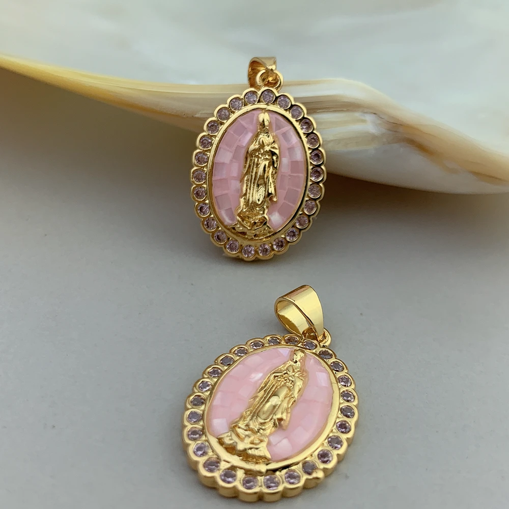 

Овальный медальон из циркония для изготовления ювелирных изделий, 2 шт.