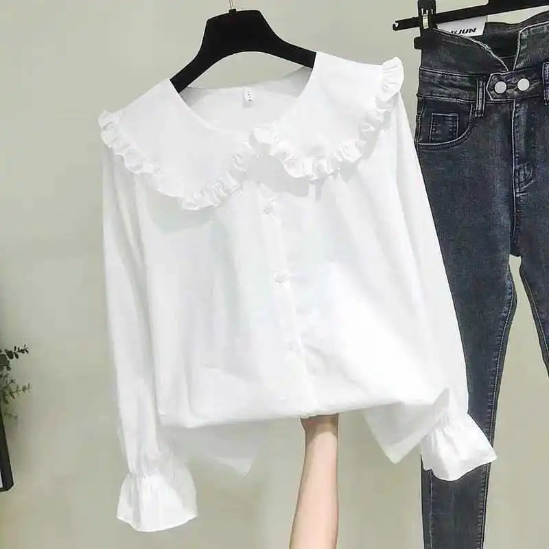

Shirts Women Solid Simple New Arrival Spring n Style Chic Trendy Casual Blouses Elegant Vintage Womens Streetwear All-match