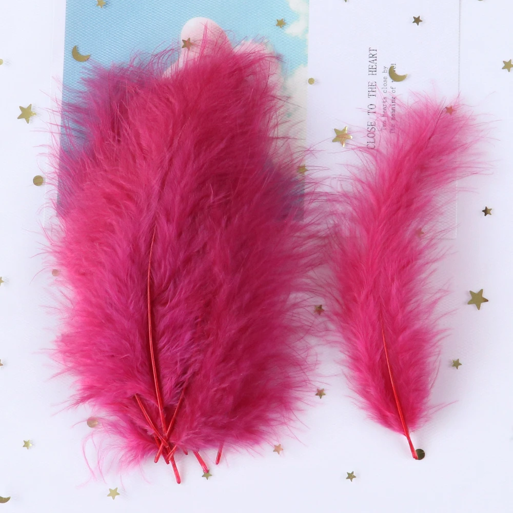 

Natural 100PCS/Bag Turkey Feathers 4-6inch Macaron Marabou Plumes DIY jewelry decorative accessories Decoration plume Crafts