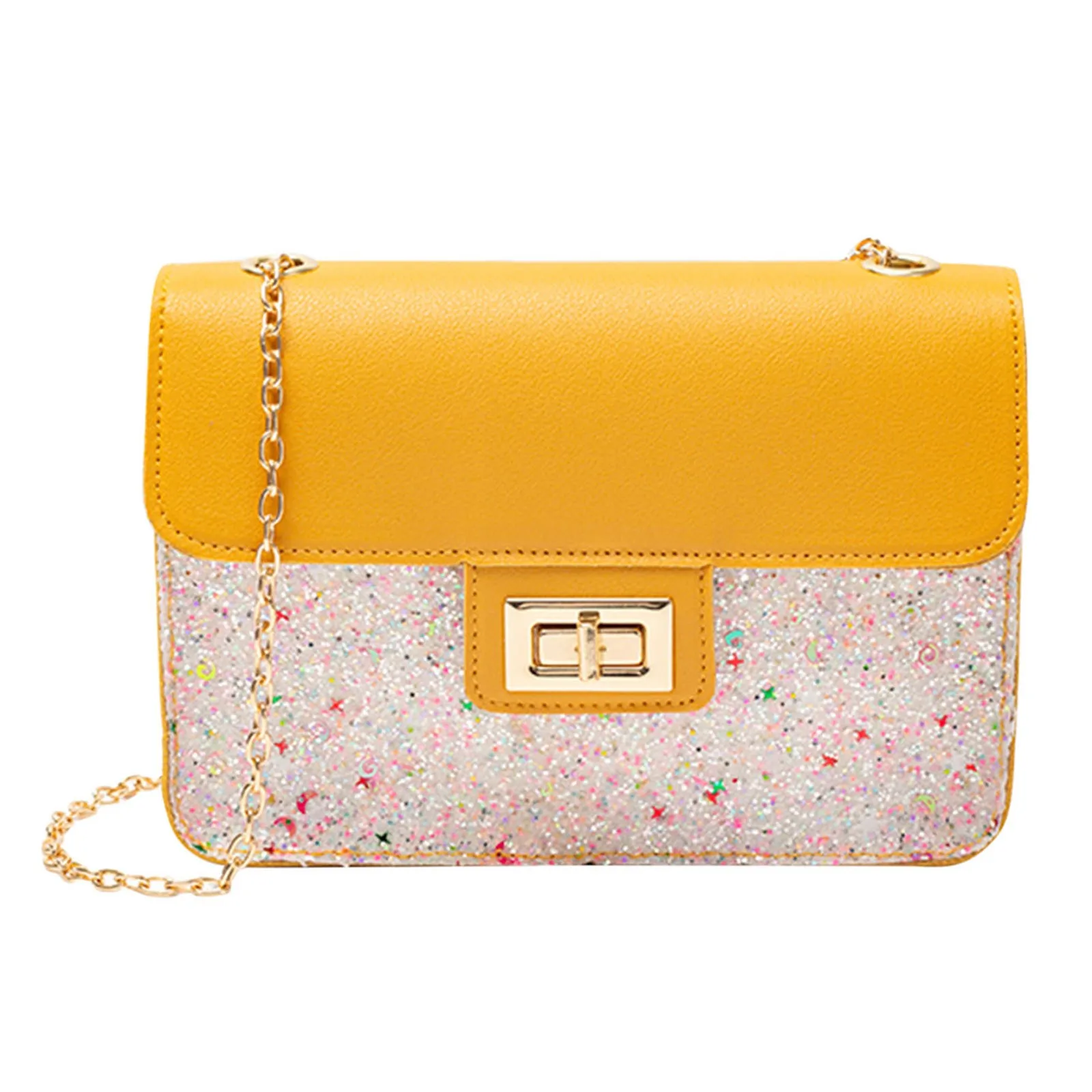 

Ladies Fashion Sequins Bag Color Matching Shoulder Bag Messenger Bag Hand Bag