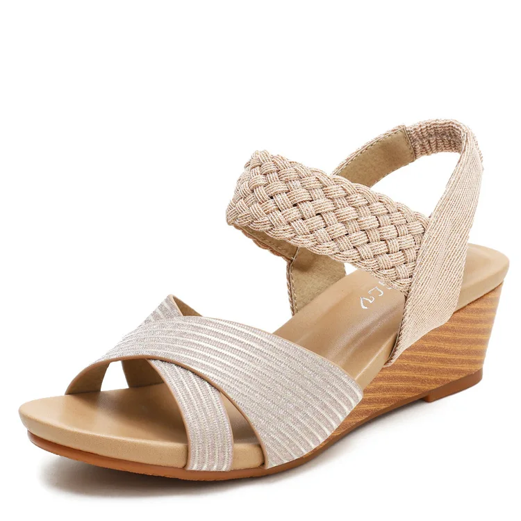 

Sandals Women 2021 New European and American Summer Women's Shoes Woven Roman Women's Shoes Beach Shoes