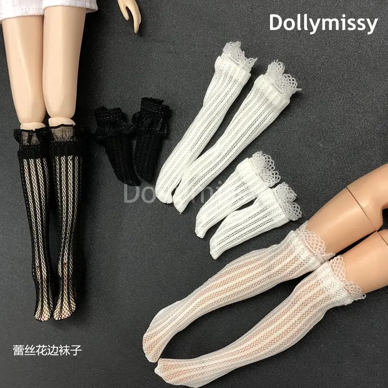 Белые черные кружевные носки чулки Blyth гольфы для Azone Pullip Barbies blyty ob24 1/6 кукольные