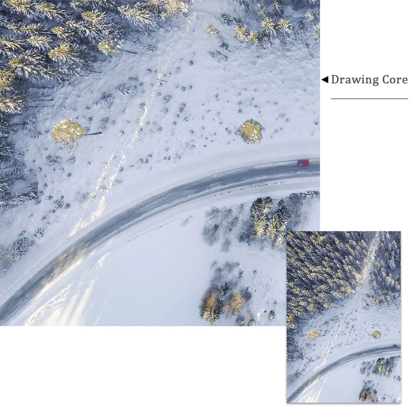 Картина на холсте с принтом заснеженного леса постер изображением ели сосны