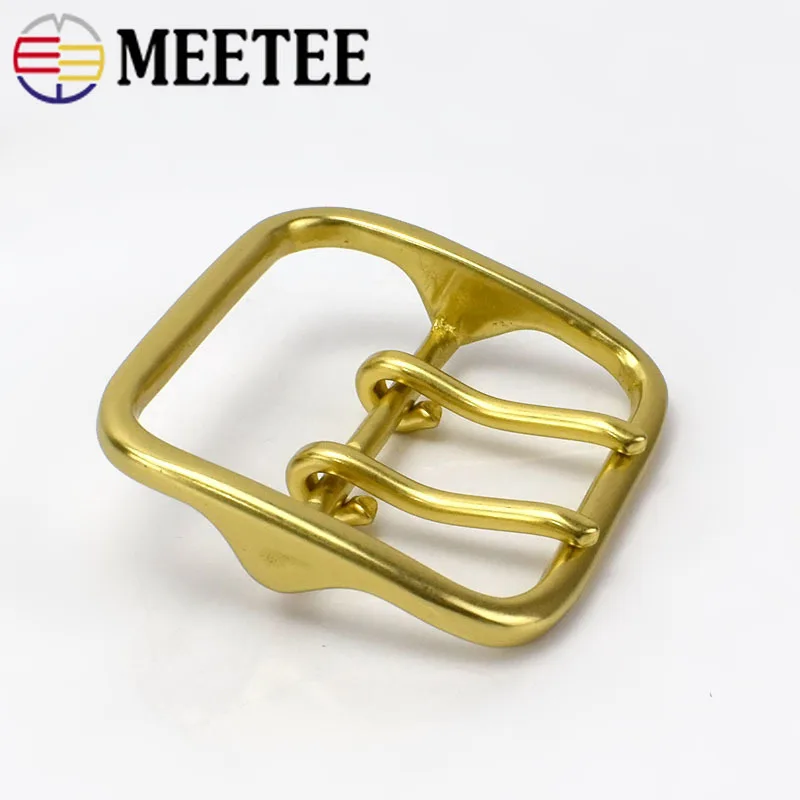 Meetee цельная латунная металлическая пряжка для ремня мужчин и женщин двойная
