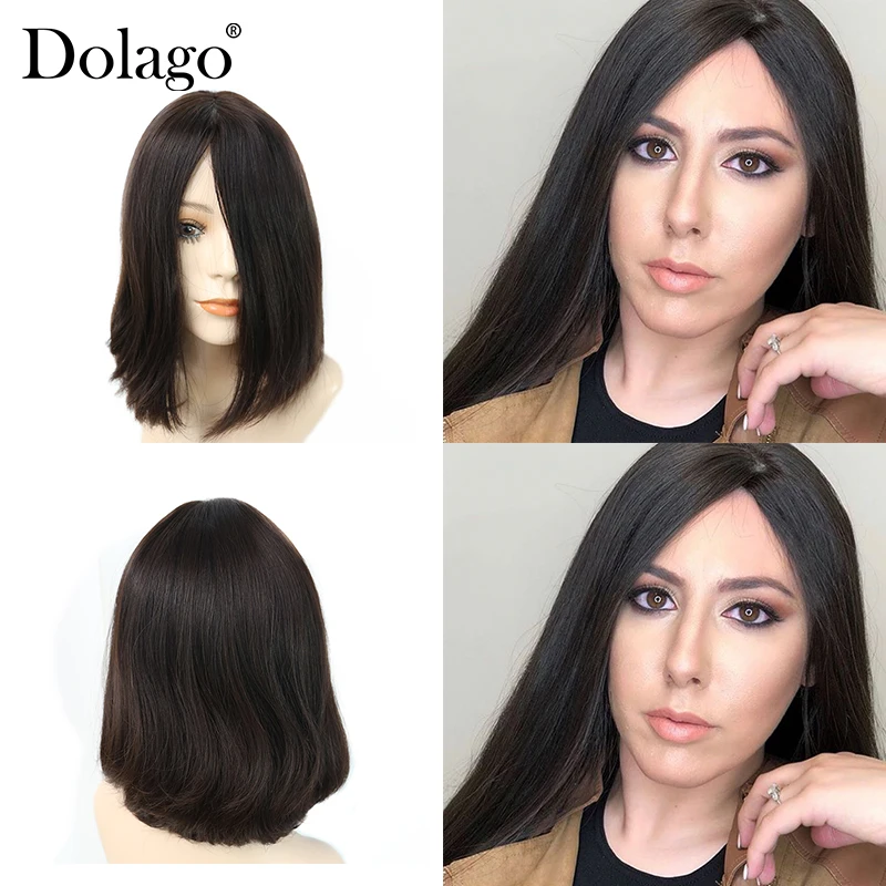 Dolago еврейский парик Кошерные Парики лучшее качество шелковая основа мягкие девственные европейские человеческие волосы парики двойной