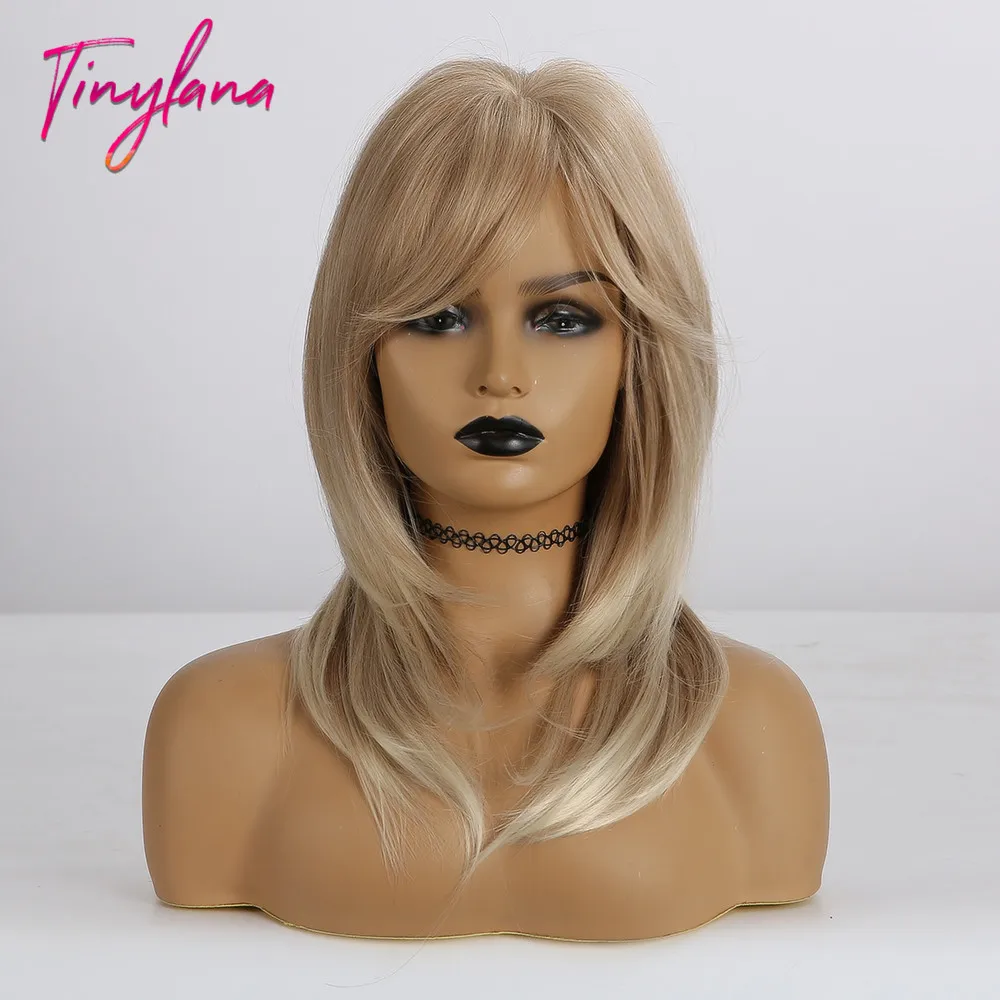 Крошечный парик средней длины для волос LANA коричневый блонд смешанный цвет