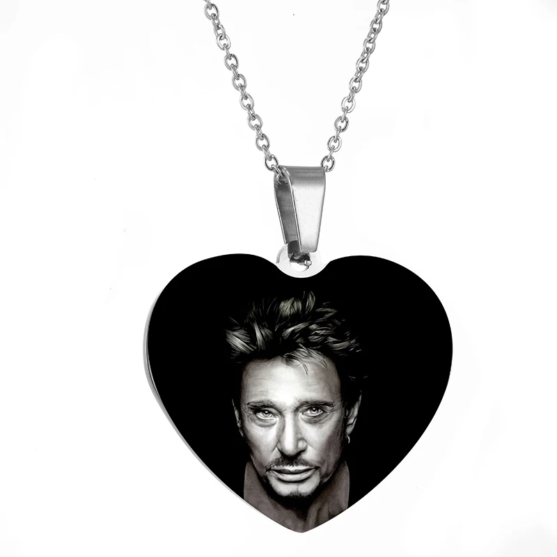 Silver Heart Подвеска с подвеской в виде рок-французских звезд, ожерелье из нержавеющей стали, золотое ожерелье s для женщин и мужчин, колье-чокер на шею, ювелирный подарок - Окраска металла: Silver Heart
