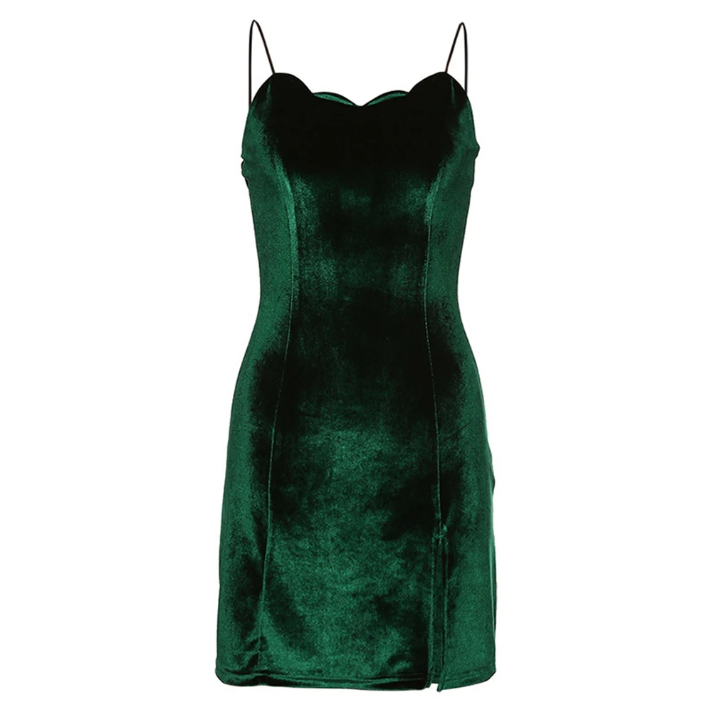 Летние модные облегающие темно зеленые женские платья без рукавов в стиле ампир