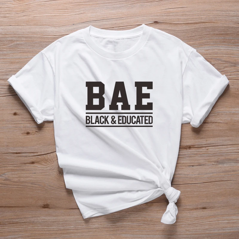 Новинка черная и образованная футболка Женские повседневные футболки женские с