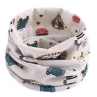 Осень-зима 2021, хлопковый шарф для девочек и мальчиков, шейный воротник для девочек, весенний шарф для маленьких детей с мультяшными животными, модный детский теплый воротник