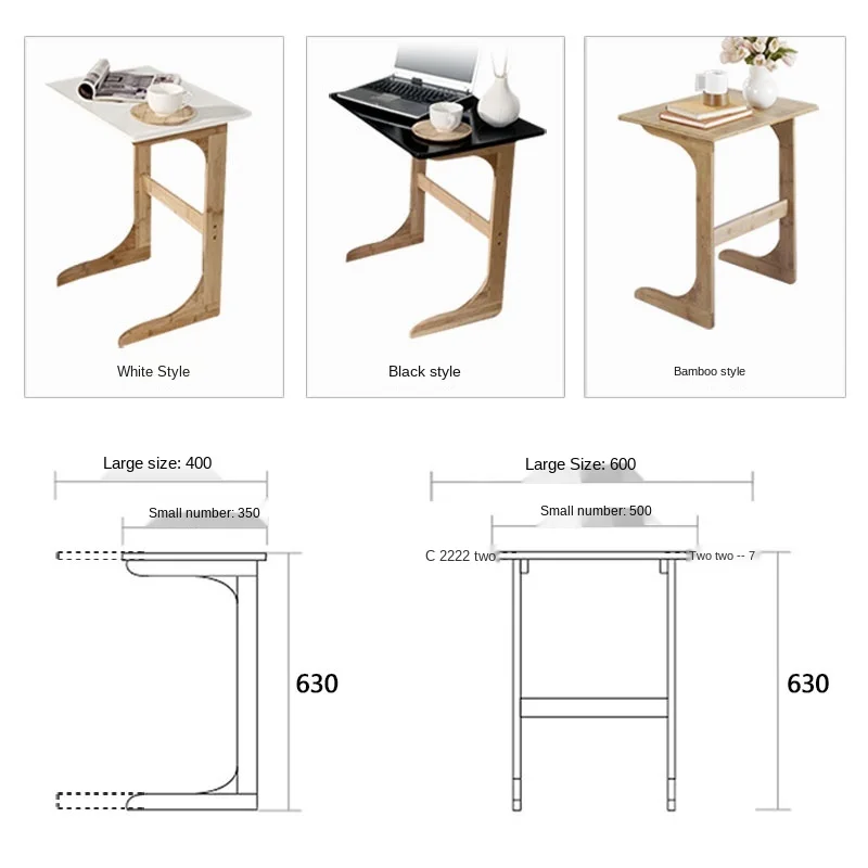 

Minimalist modern sofa C- shaped side desk removable small coffee table curved tablo corner compute mesa