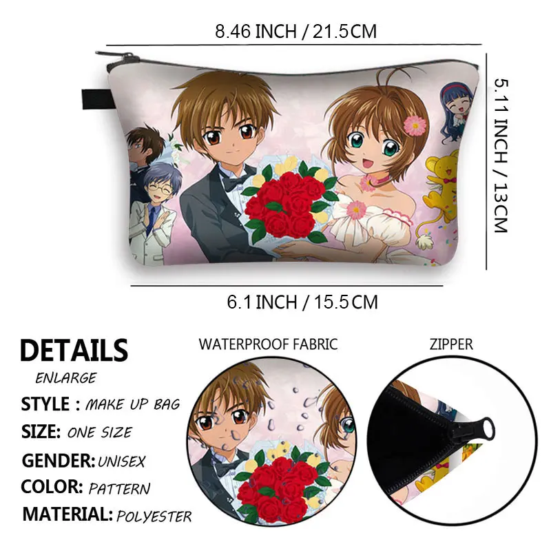Чехол для косметики с рисунком аниме Cardcaptor Sakura Clow женские сумки макияжа милая