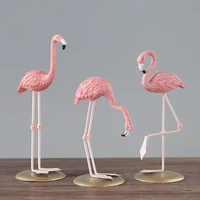 nordic style flamingo resin decorations living room bedroom pink birthday gift resin crafts home decoration accessories