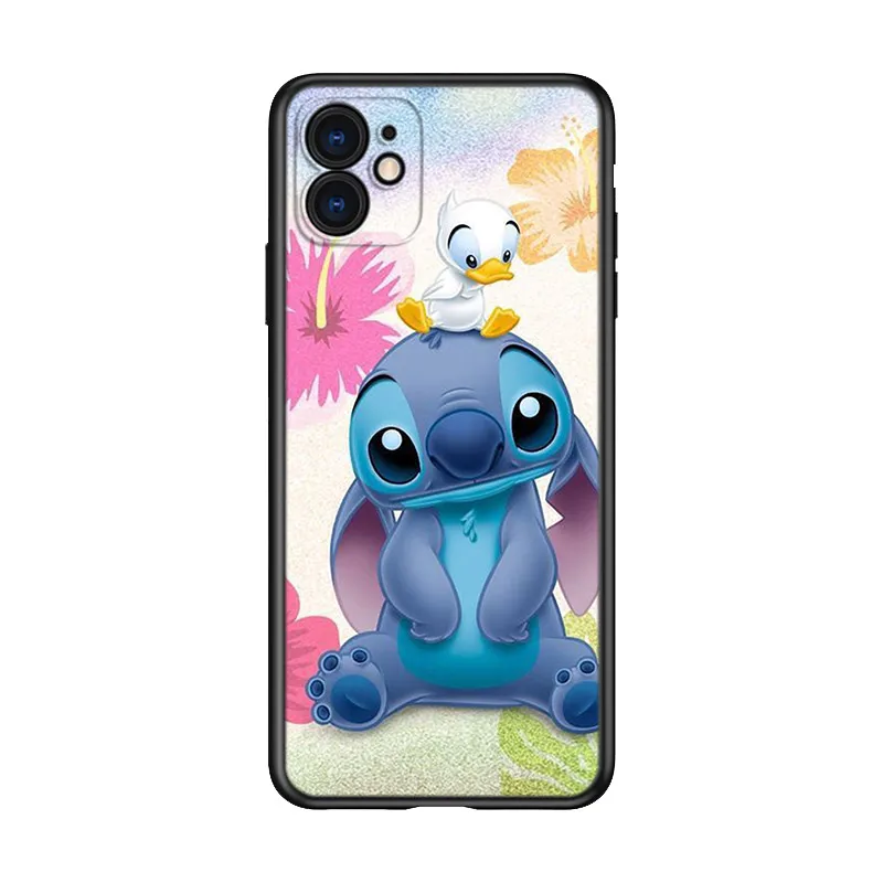Lilo Stitch Cartoon Phone Case For Apple iPhone 14 13 12 11 Pro Max Mini XS Max X XR 7 8 Plus 5S Silicone Black Shell