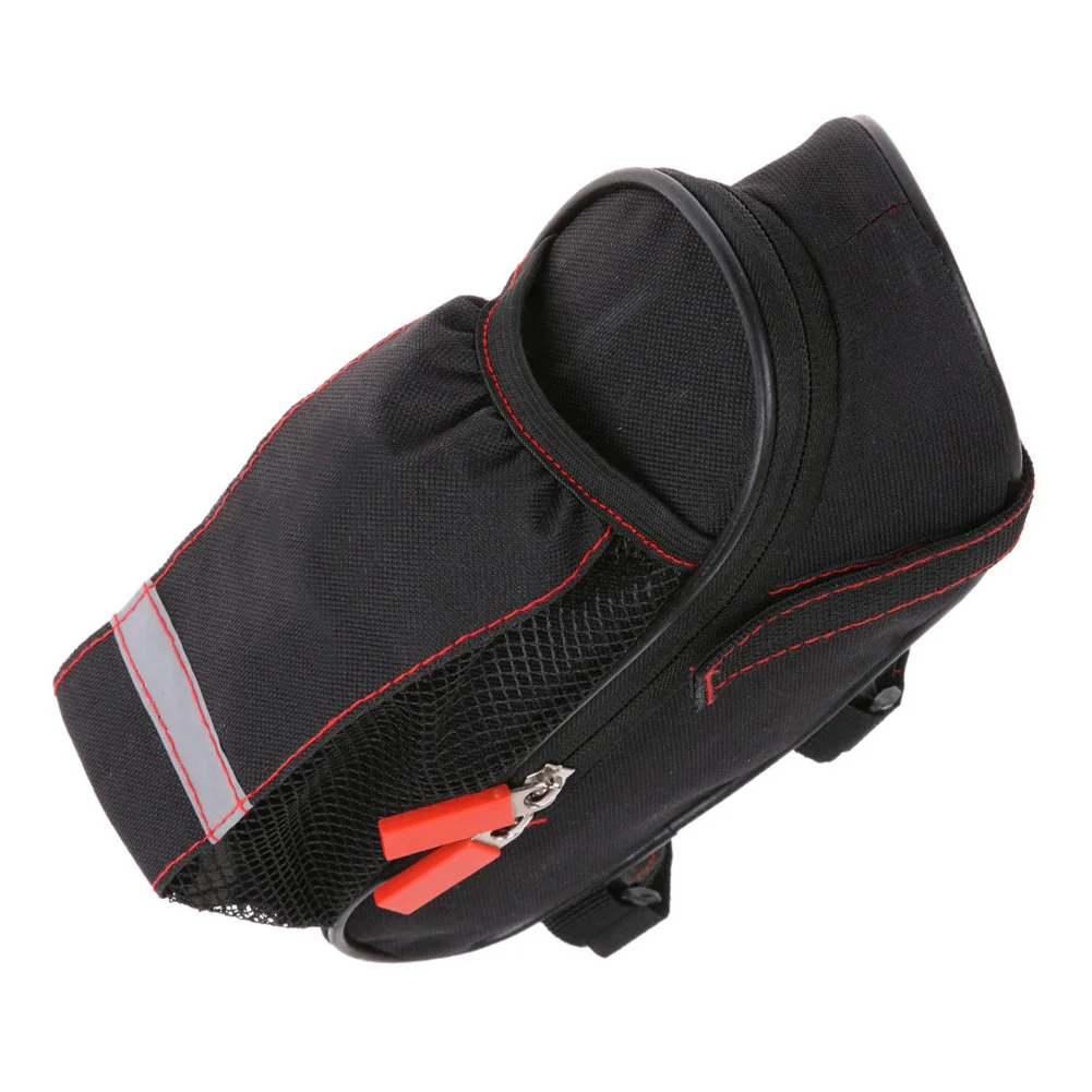Universal Double Zipper Mesh Accessories Cycling Large Capacity Bicycle Saddle Bag Tail Seat Portable Storage Water Bottle Pouch | Спорт и