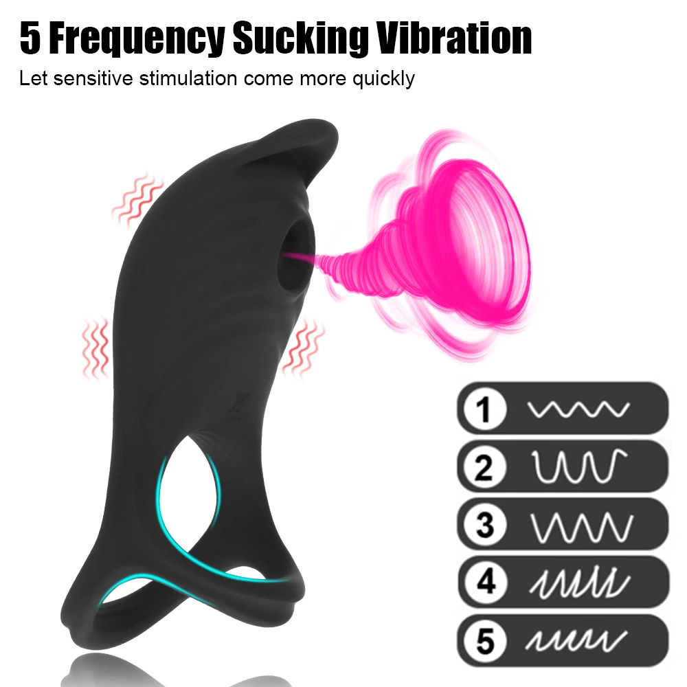 Двойное кольцо для сосания члена пар точка G 5 частоты Стимуляция клитора