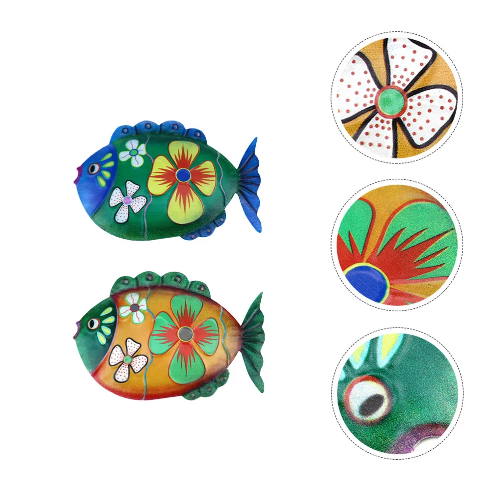 

2pcs Fish Shaped Pendants Wall Art Decor Fish Craft Wall Home Hanging Ornament