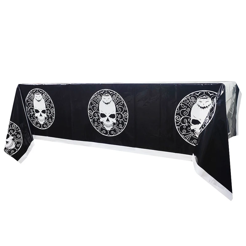 

Halloween Theme Party Disposable Tablecloth Blood Handprint Skull Spider Horror Pattern Home Haunted House Decoration Props