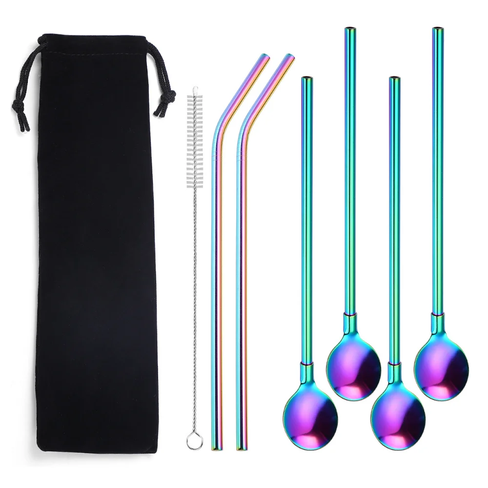 

Трубочки из боросиликатного стекла, экологически чистые многоразовые питьевые соломинки для смузи, коктейлей, бара, аксессуары, соломинки ...