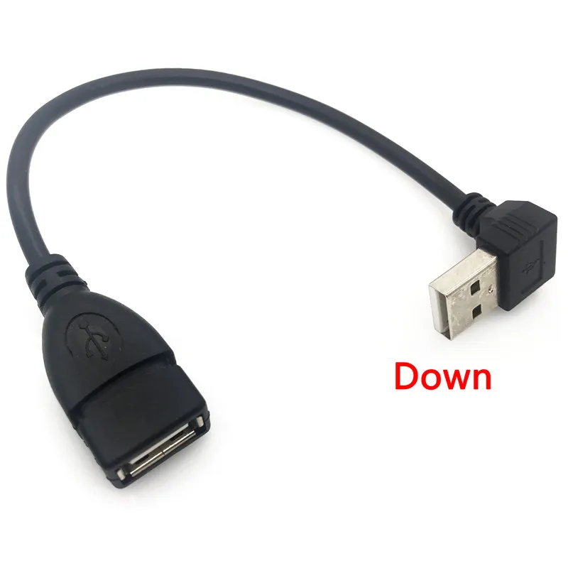 1 шт. USB 2 0 A мужской и женский правый/левый 90 градусов Угловой usb кабель-удлинитель