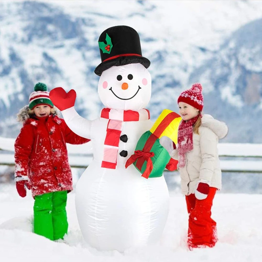 

150Cm Led Illuminated Inflatable Snowman Air Pump Inflatable Toys Indoor Outdoor Holiday Christmas New Year Party Ornament Decor