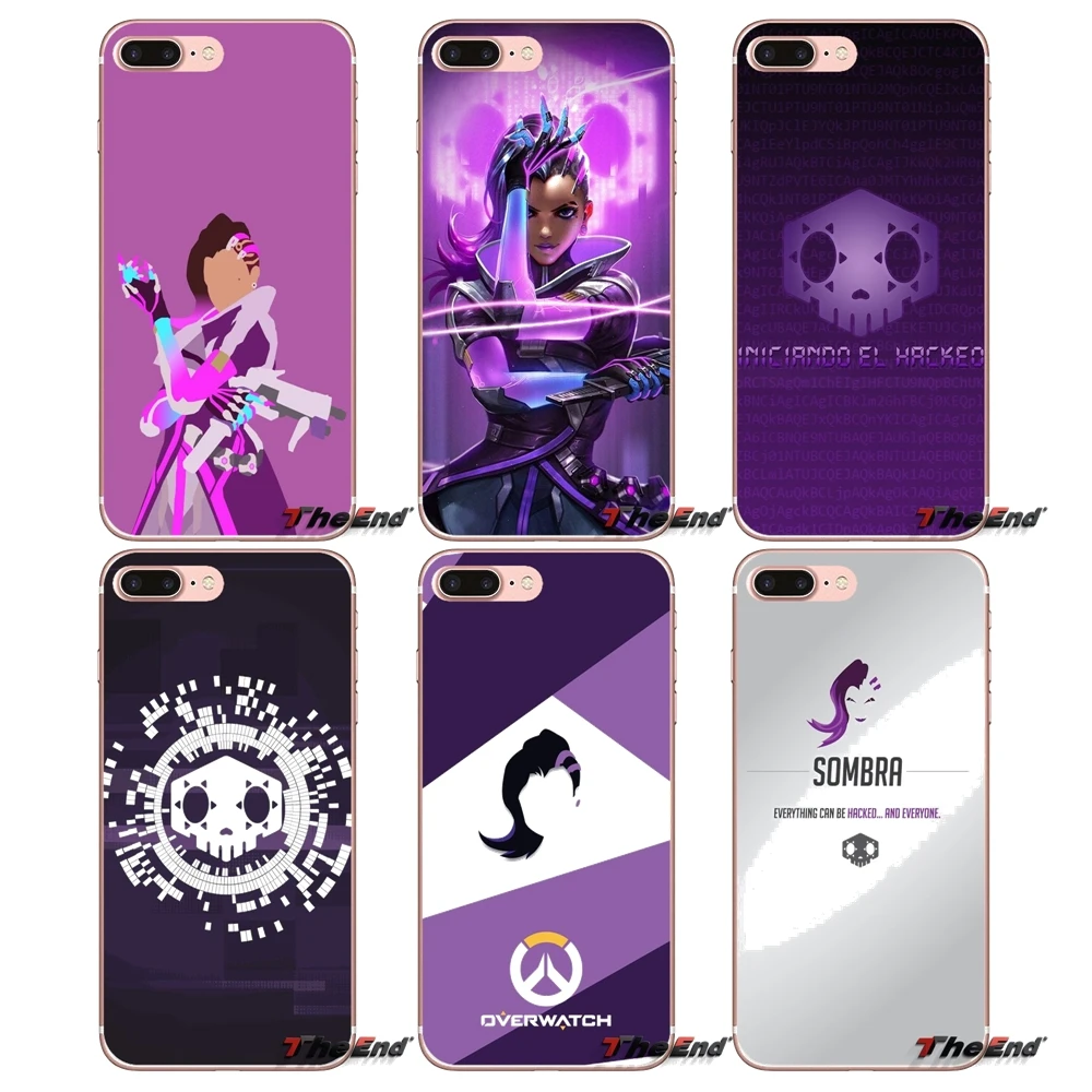 Overwatch OW персонаж Sombra мягкие чехлы из ТПУ кожи для huawei G7 G8 P7 P8 P9 Lite Honor 4C 5X 5C 6X Коврики