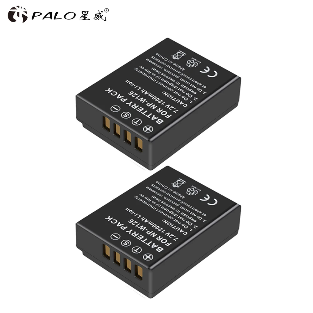 2 battery PALO ЖК-дисплей NPW126 USB цифровой зарядное устройство+ 2 шт. NP W126 NP-W126s камера Аккумулятор для Fujifilm Fuji X100F XPRO1 X-A1 HS50EXR XT1 X-T2 X-E1 - Цвет: 2 battery