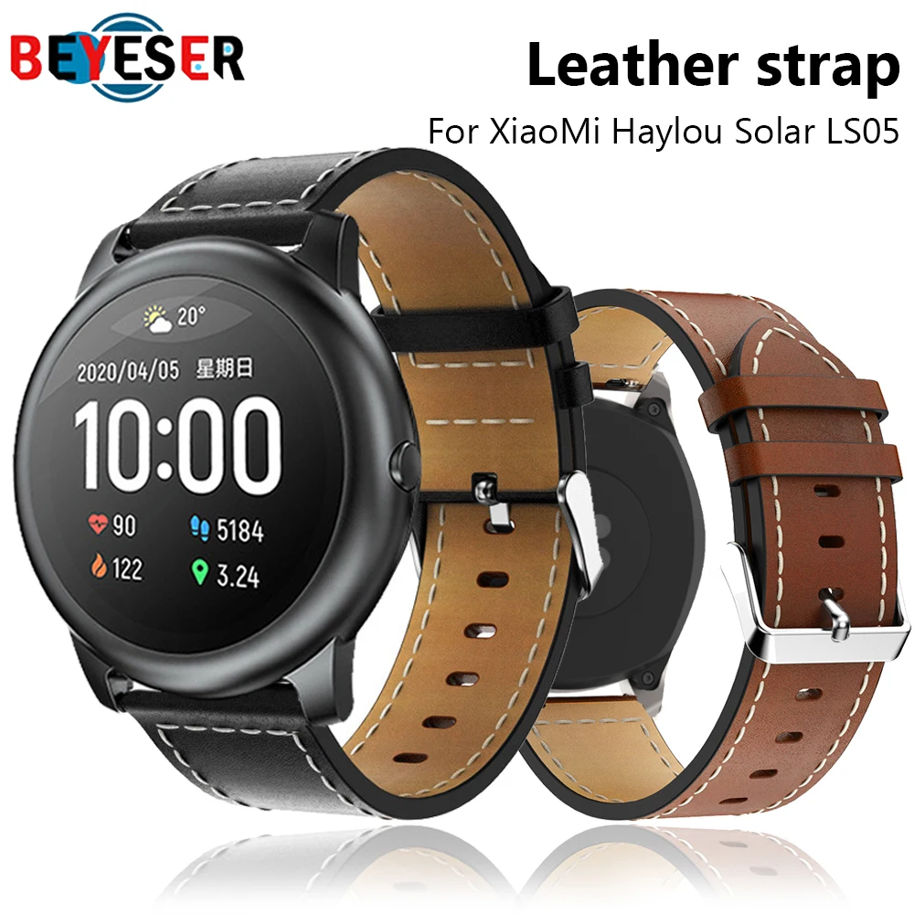 

Ремешок для смарт-часов Lou haysolar LS05 LS02, кожаный браслет для Xiaomi Haylou Solar, сменный Браслет