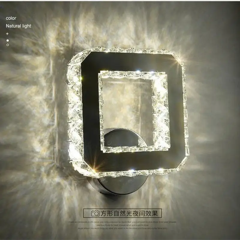 Современная хрустальная настенная лампа с хромированной зеркальной отделкой