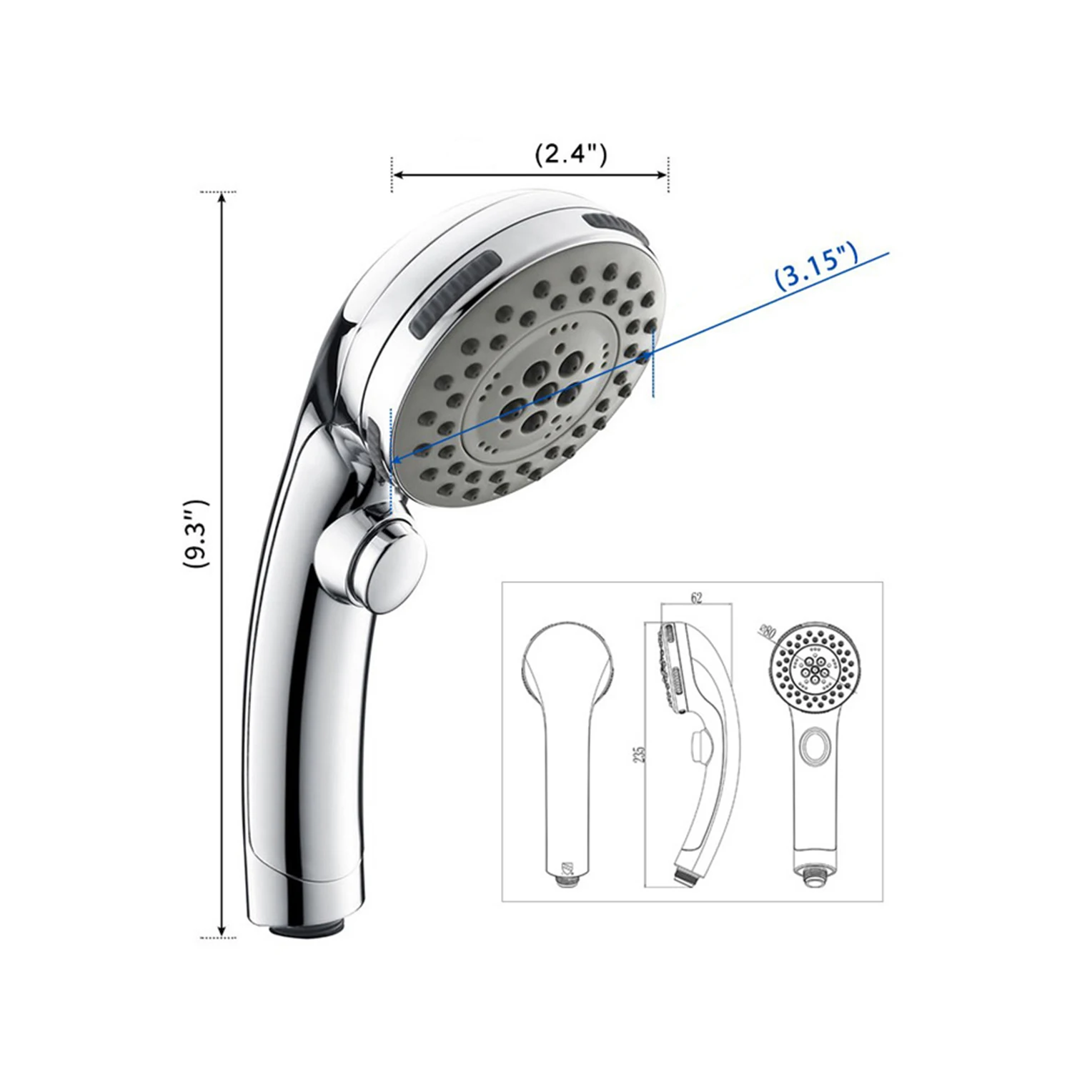 Горячая 5 настроек распыления насадка для душа высокого давления ручная G1/2