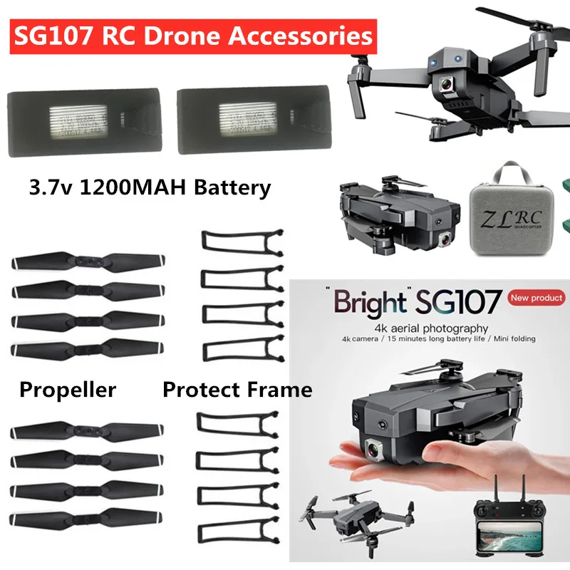 SG107 SG-107 piezas de recambio de drones RC 3,7 V 1200MAH bater&iacute;a para SG107 accesorios para drones RC SG107 h&eacute;lice SG107 bater&iacute;a hoja de protecci&oacute;n-0
