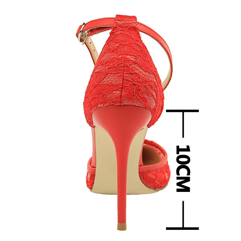 

Breathable Mesh High Heels 2021 New Woman Pumps Pointed Toe Heeled Shoes Red Wedding Shoes Stiletto Heels Summer Women Sandals