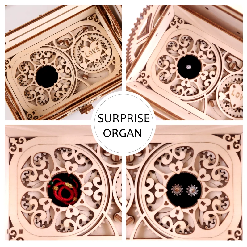 Деревянная музыкальная шкатулка для драгоценностей модель механической