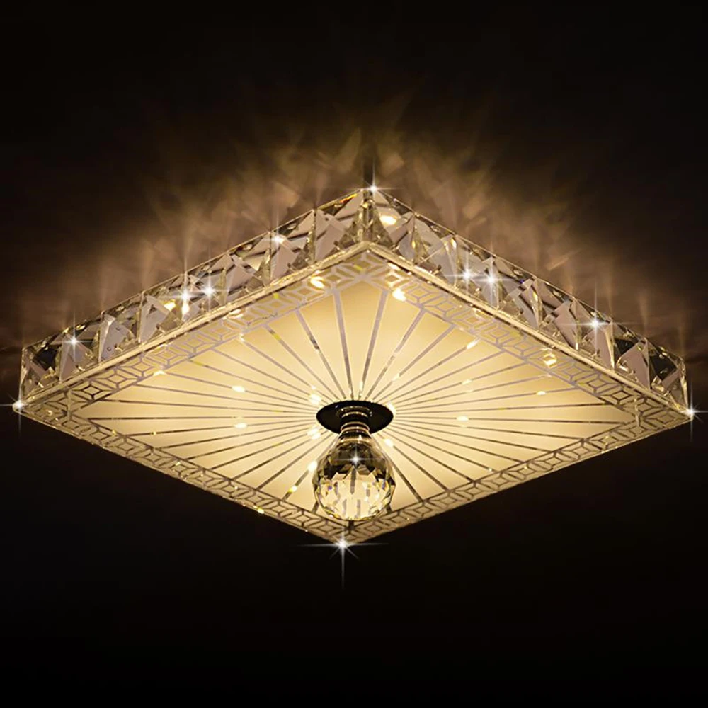 Lámpara de techo para corredor cuadrada de cristal para iluminación del hogar