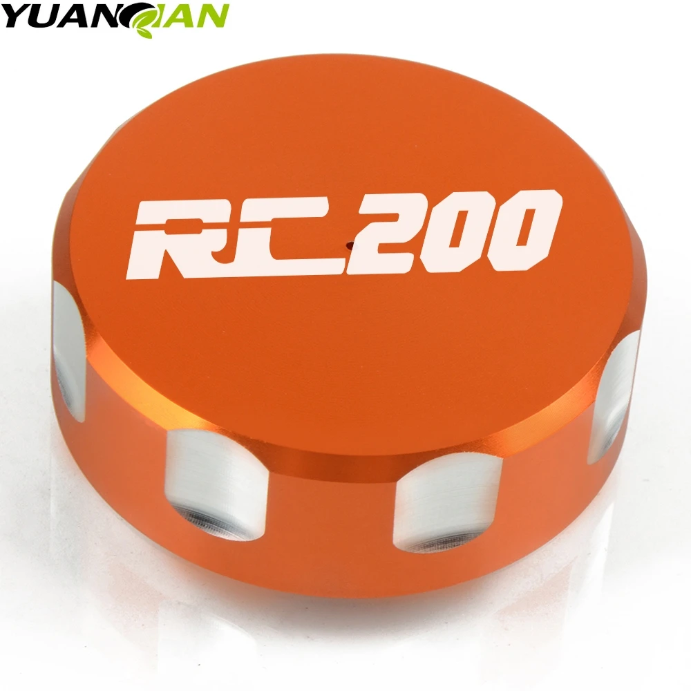 orange RC200 LOGO Высокое качество Задняя Тормозная жидкость Крышка Резервуара крышка мотоцикла аксессуары для KTM RC 125 200 250 390 rc390 - Цвет: orange RC200 LOGO