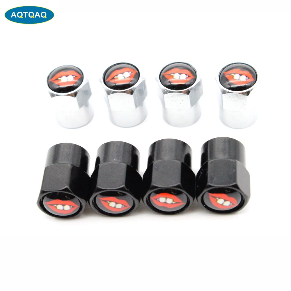 4 шт./компл. алюминиевый сплав/медь зубы логотип колпачок клапана для шин колес