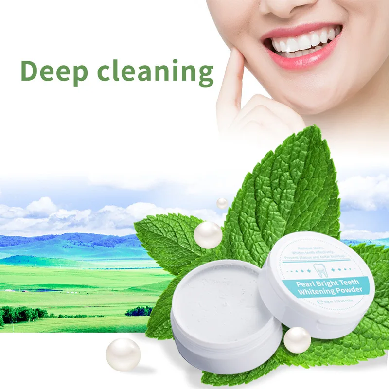 

Teeth Whitening Powder Remove Plaque Stains Toothpaste Dental Tools Brighten Teeth Cleaning Oral Hygiene Toothbrush 50g