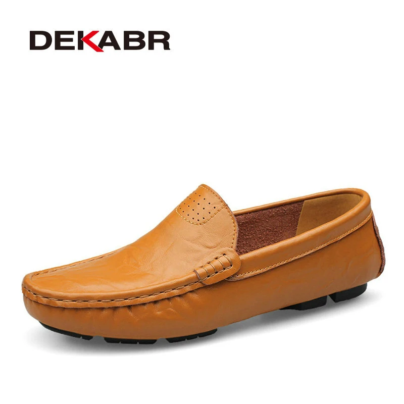 DEKABR Big Size 39~48 High Quality Genuine Leather Men Shoes Soft Moccasins Loafers Fashion Brand Flats Comfy Driving | Обувь
