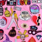 Мультяшные нашивки Pulaqi для одежды, нашивки в полоску для камеры, бутылки вина, вышитые нашивки на одежду, наклейки для одежды, значки