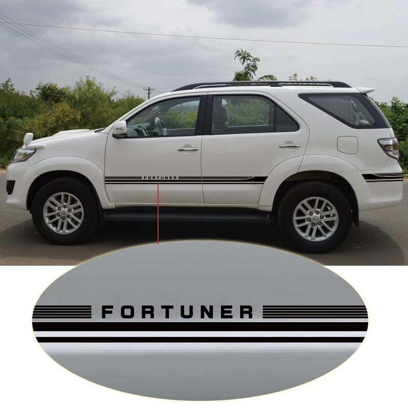 Наклейки для автомобиля Toyota FORTUNER Стильные наклейки в полоску боковой двери