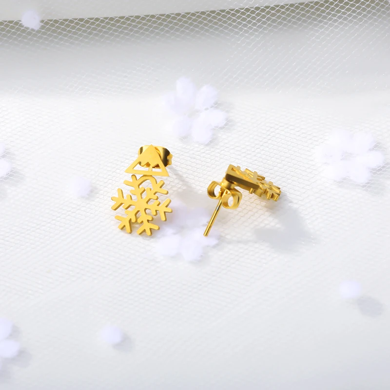 Модные милые зимние креативные серьги в виде снежинок для женщин ювелирные изделия девушки цветок на удачу