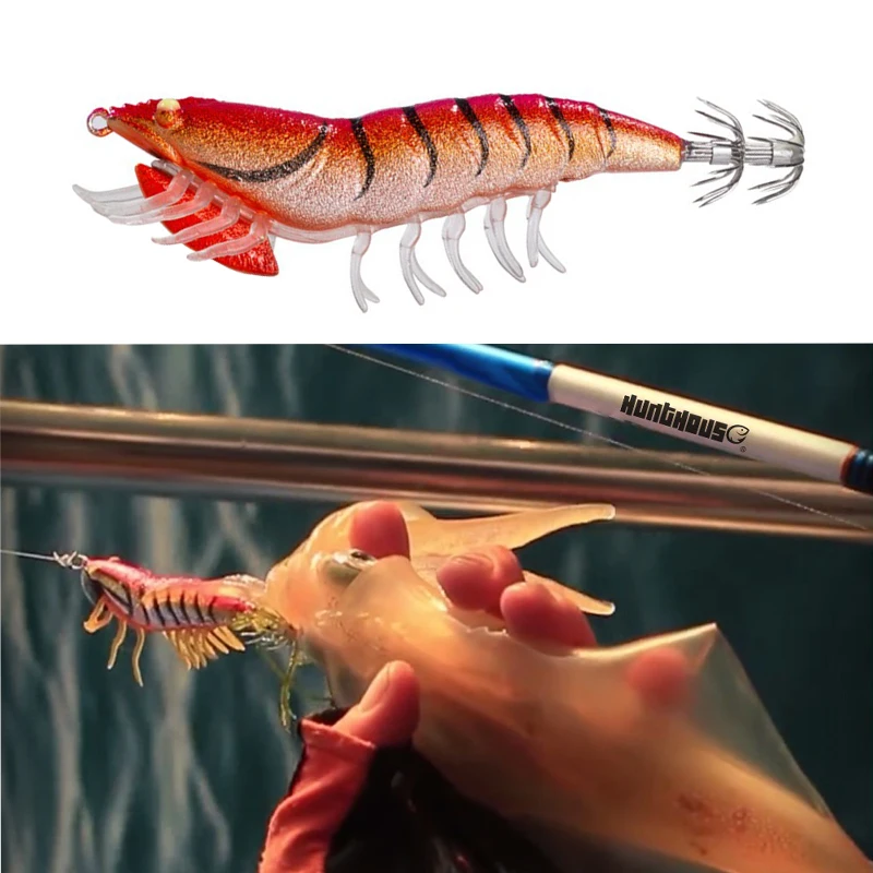 Hunthouse 3D hibrid karides EGI cazibesi 11cm 20g balıkçılık kalamar yem leurre kalamar egi ahtapot calamar cazibesi sert mürekkep balığı cazibesi